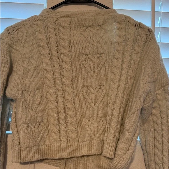ROMWE Cream Cable Knit Cardigan - Picture 6 of 7